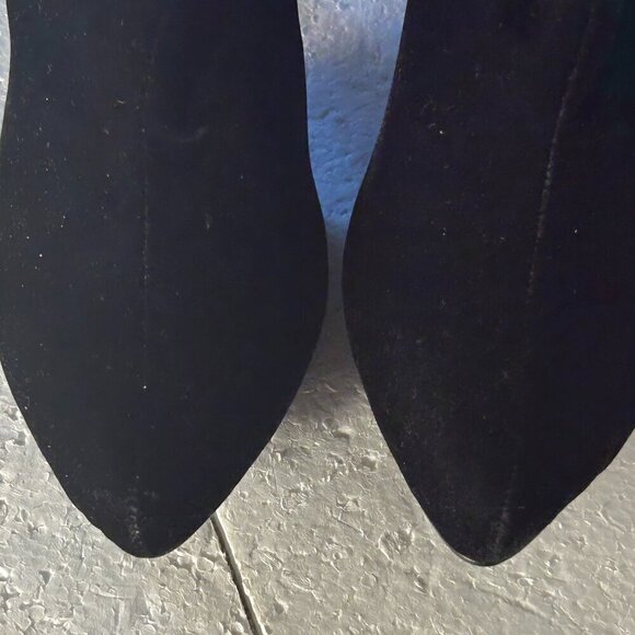 Mia SZ 6.5  Black Vegan Suede Over the knee boots Timeless Staple Sexy Retro - Picture 4 of 7